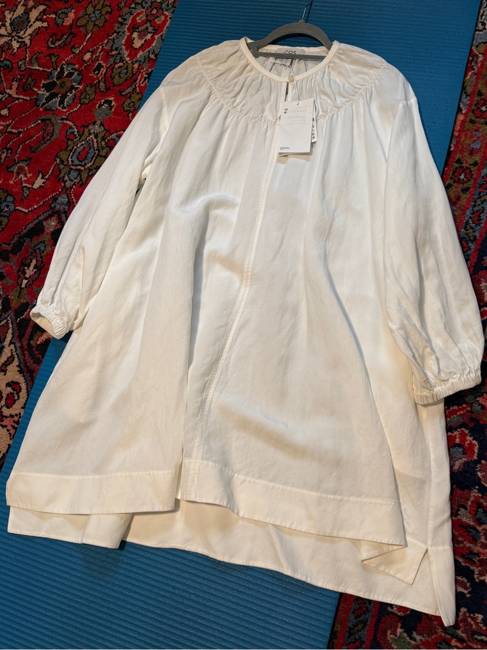 COS White Gathered Yoke Peasant Dress - Picture 2 of 10